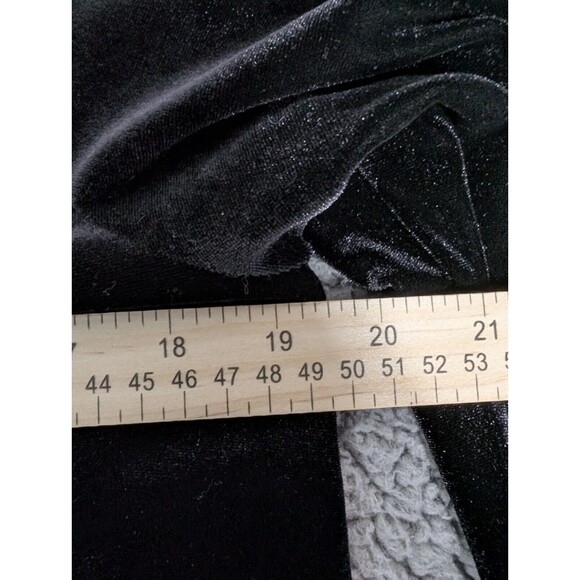 J JILL Crushed Velvet Elastic Collar And Cuffs Shirt XS Chic Black Front Tie - Picture 11 of 11